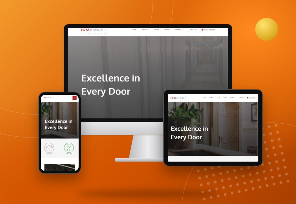 EDSL Group website design by The Marketing Hub shown on desktop, tablet and mobile